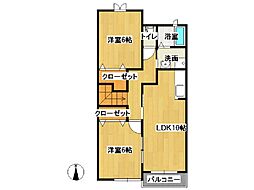 フルーブ・レゾネートG 2LDKの間取図画像