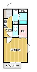 グランデファジョリーノ 1Kの間取図画像