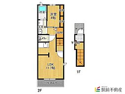 アプリコット3 1LDKの間取図画像