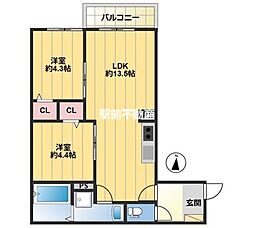 GRANDIS 2LDKの間取図画像