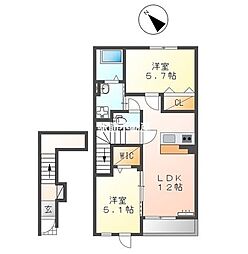 Marin 春日西 2LDKの間取図画像