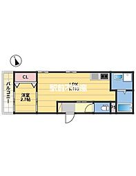 Terrace二日市 1LDKの間取図画像
