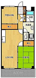 ワールドホンダ福岡ビル 2LDKの間取図画像
