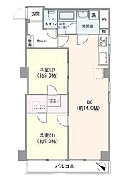 シャトレー北馬込 2LDKの間取図画像