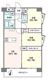グローリア初穂久が原 3LDKの間取図画像