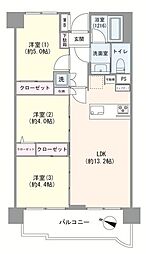 エル・アルカサル目黒 3LDKの間取図画像