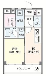 シャンボール大森 1DKの間取図画像