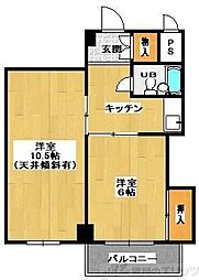 さんふぁいぶ五月が丘東館 2Kの間取図画像