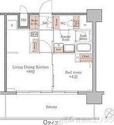 ジオエント梅田北リバーフロント 1LDKの間取図画像
