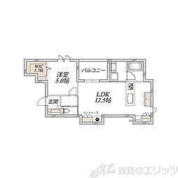 (仮称)大阪市東淀川区上新庄2丁目へーベルメゾン 1LDKの間取図画像