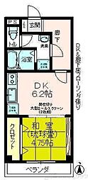 福山ビル 1DKの間取図画像