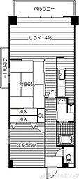 デイグラン千里 2LDKの間取図画像