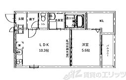 フジパレス光陽 1LDKの間取図画像