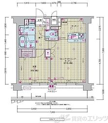 プレサンス東淀川駅前プローシェ 1LDKの間取図画像