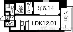 プレジオ江坂ROUGE 1LDKの間取図画像