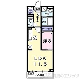 カームリートスィーム 1LDKの間取図画像