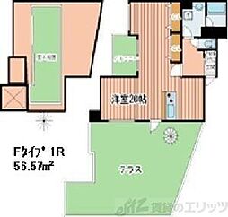 リバープレイス梅田北 ワンルームの間取図画像