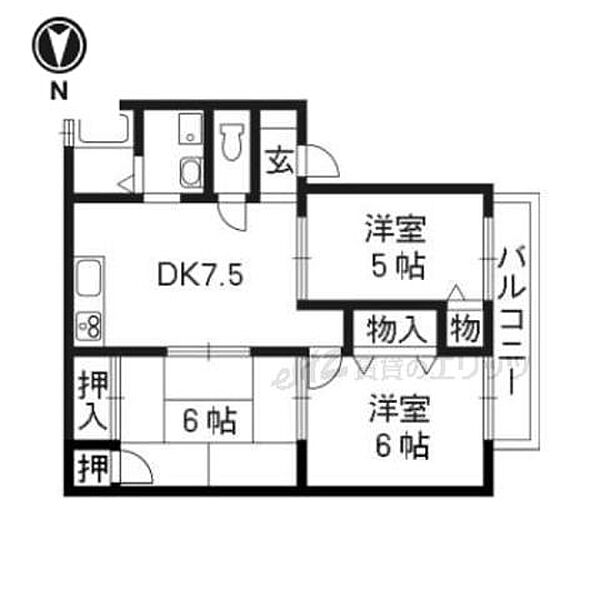 ファミール 102｜大阪府茨木市真砂１丁目(賃貸マンション3DK・1階・55.00㎡)の写真 その2