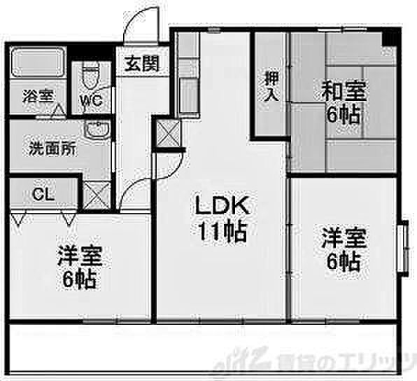 コンプリーションV 201｜大阪府茨木市桑田町(賃貸マンション3LDK・2階・65.73㎡)の写真 その2