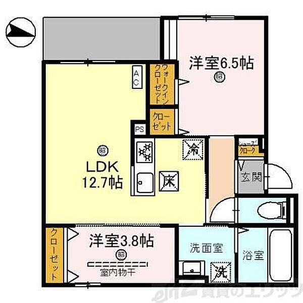 グランドール垂水 302｜大阪府吹田市垂水町３丁目(賃貸アパート2LDK・3階・54.08㎡)の写真 その1