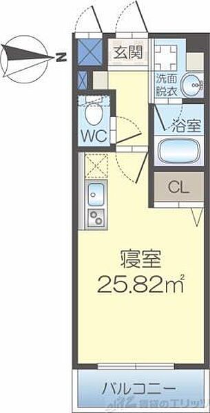 パストラル美喜 201｜大阪府茨木市西中条町(賃貸マンション1R・2階・25.82㎡)の写真 その2