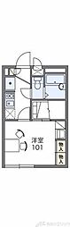 レオパレスワンズライフ 1階1Kの間取り