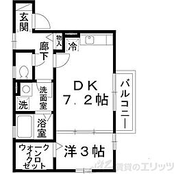 サン・セジュール 2階1DKの間取り