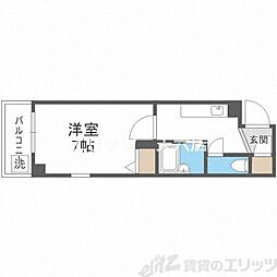 貴王天満橋 8階1Kの間取り