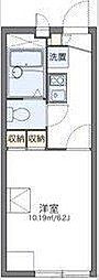 レオパレスノーサイド大池 2階1Kの間取り