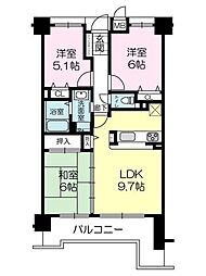 サングレイド加古川I 10階3LDKの間取り