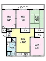 ローレルハイツ北神戸7号棟 4DKの間取図画像