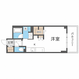 ウェルブライト博多ステーション 7階1DKの間取り