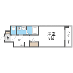 Ｓ−ＲＥＳＩＤＥＮＣＥ大橋ＦＬＵＳＳ 11階1Kの間取り