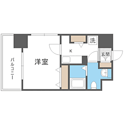 エンクレスト香椎 2階1Kの間取り