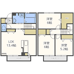 ラ・プラージュ 1階3LDKの間取り