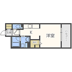 ウェルブライト博多ステーション 1DKの間取図画像