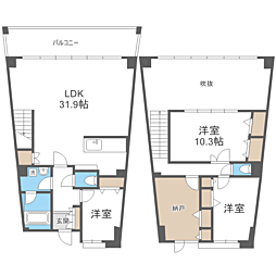 アイランドシティ・インフィニガーデンイースト棟 13階3LDKの間取り