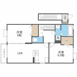 スカイフィールド 2階2LDKの間取り