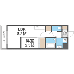 ＰＨＯＥＮＩＸ千早 1階1LDKの間取り