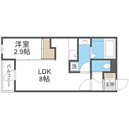 ＰＨＯＥＮＩＸ千早 3階1LDKの間取り