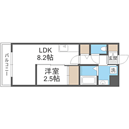 ＰＨＯＥＮＩＸ千早 4階1LDKの間取り