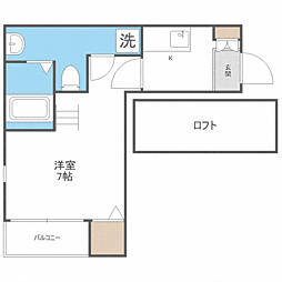 ボナール箱崎駅東 1階ワンルームの間取り