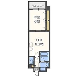 モントーレヒルズ舞松原 4階1LDKの間取り