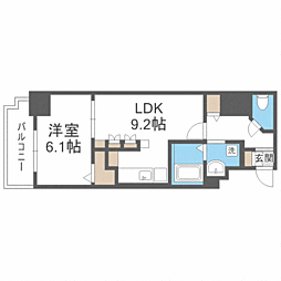 エスペランサ大橋ＩＩ 7階1LDKの間取り