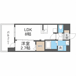 グランフォーレ千早プレミア 5階1LDKの間取り