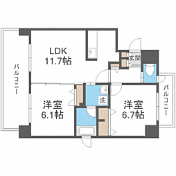 Ｑｕｉｎｔｅｔ　Ｍｉｎａｍｉ　Ｆｕｋｕｏｋａ 7階2LDKの間取り