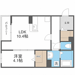 ガレア高宮 1LDKの間取図画像