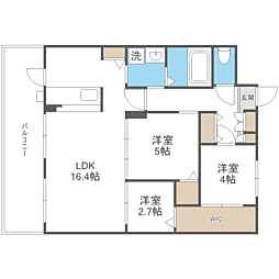 CRESCENT六本松南 3LDKの間取図画像