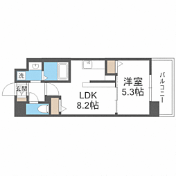 パルククレール博多 1LDKの間取図画像