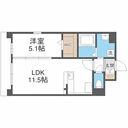 M.Rレジデンス博多 1LDKの間取図画像